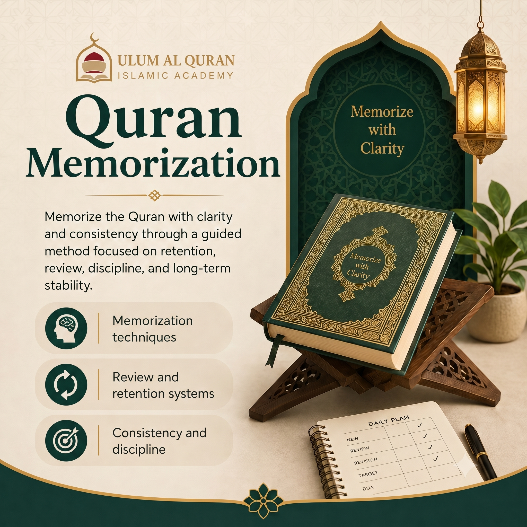 Quran Memorization online course with structured Hifz program and Quran review plan